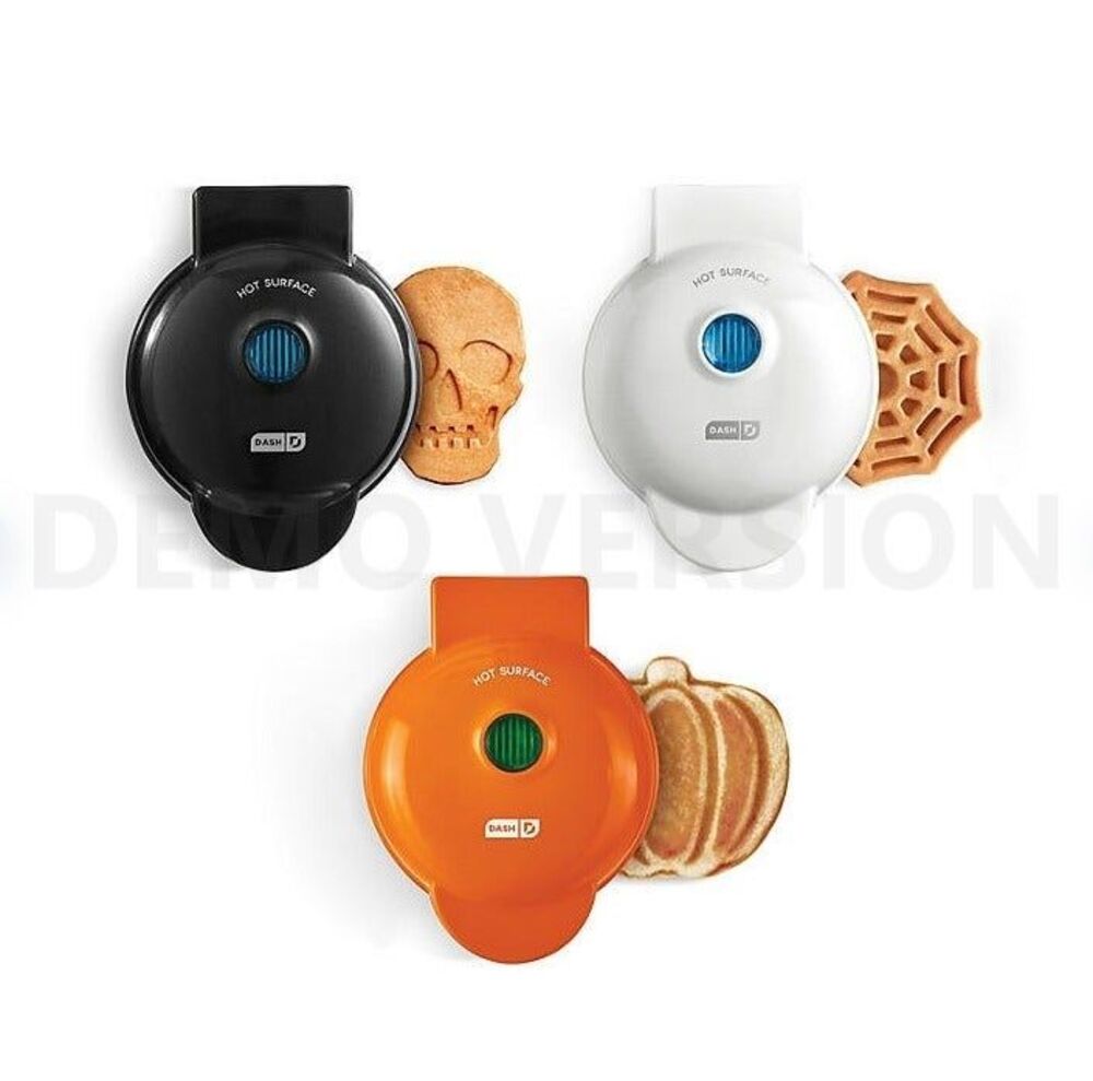 Dash-Skull, Pumpkin, and Spiderweb Mini Waffle Makers NEW